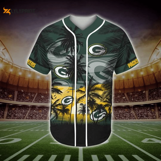 Green Bay Packers Tropical Baseball Jersey Gifts for Fans - lylyprint.com