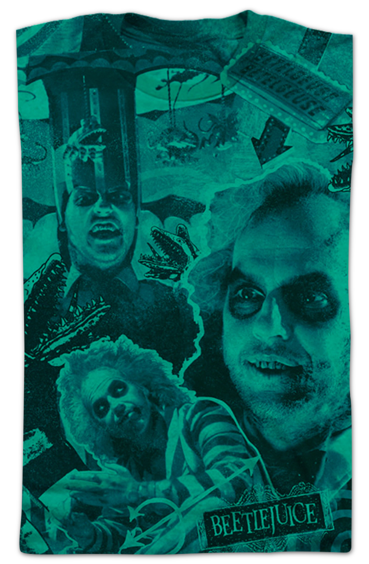 Green Collage Beetlejuice T-Shirt