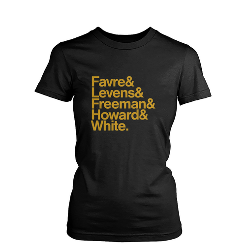Green Bay In 96 Favre Levens Freeman Howard White Womens T-Shirt Tee