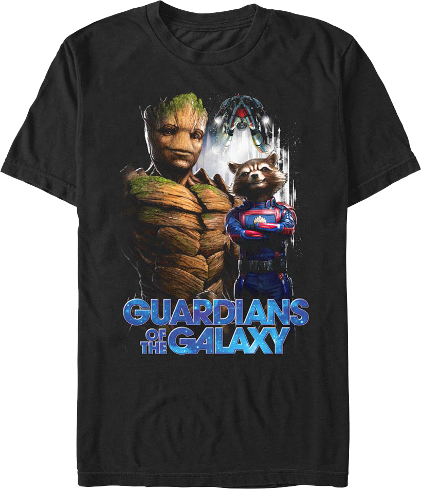 Groot Rocket Collage Guardians Of The Galaxy T-Shirt