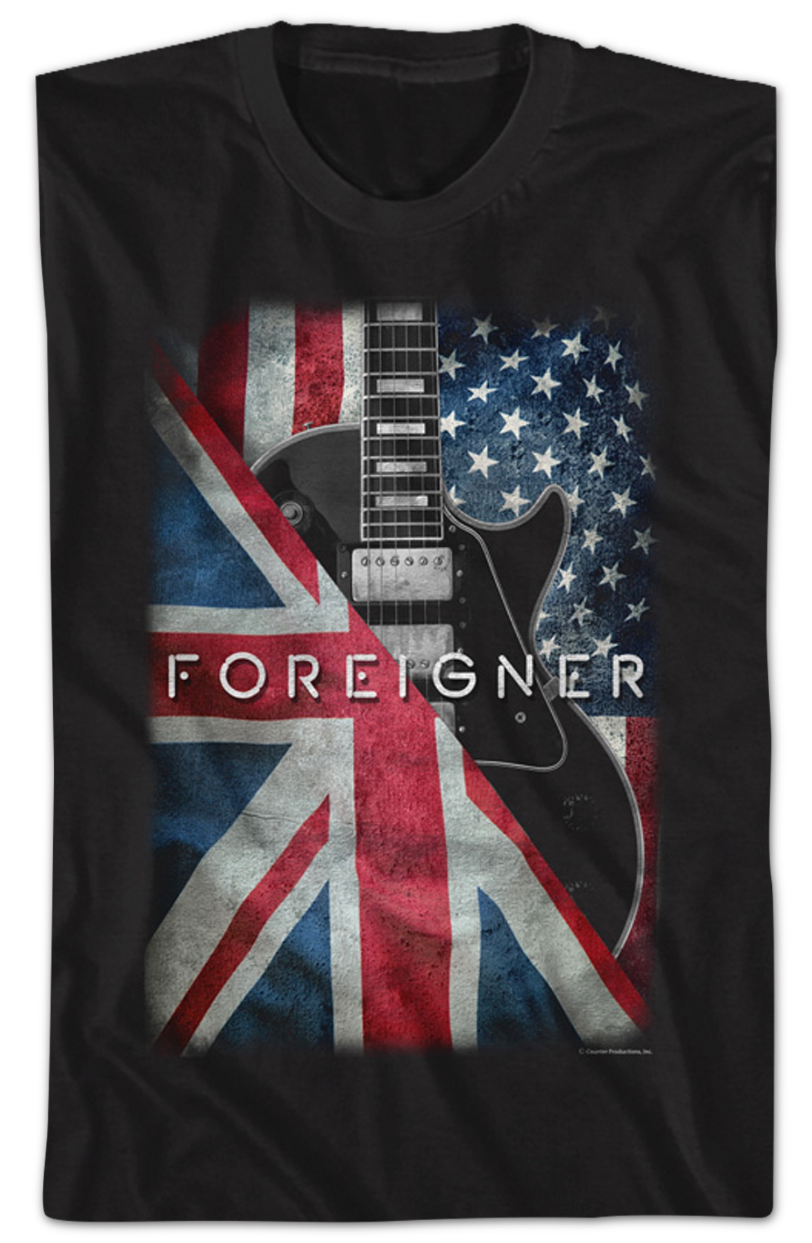 Guitar Wrapped In Flags Foreigner T-Shirt