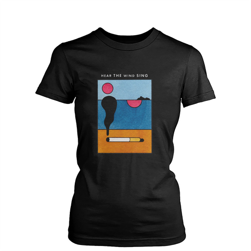 Haruki Murakami Japanese Retro Vintage Book Hear The Wind Womens T-Shirt Tee