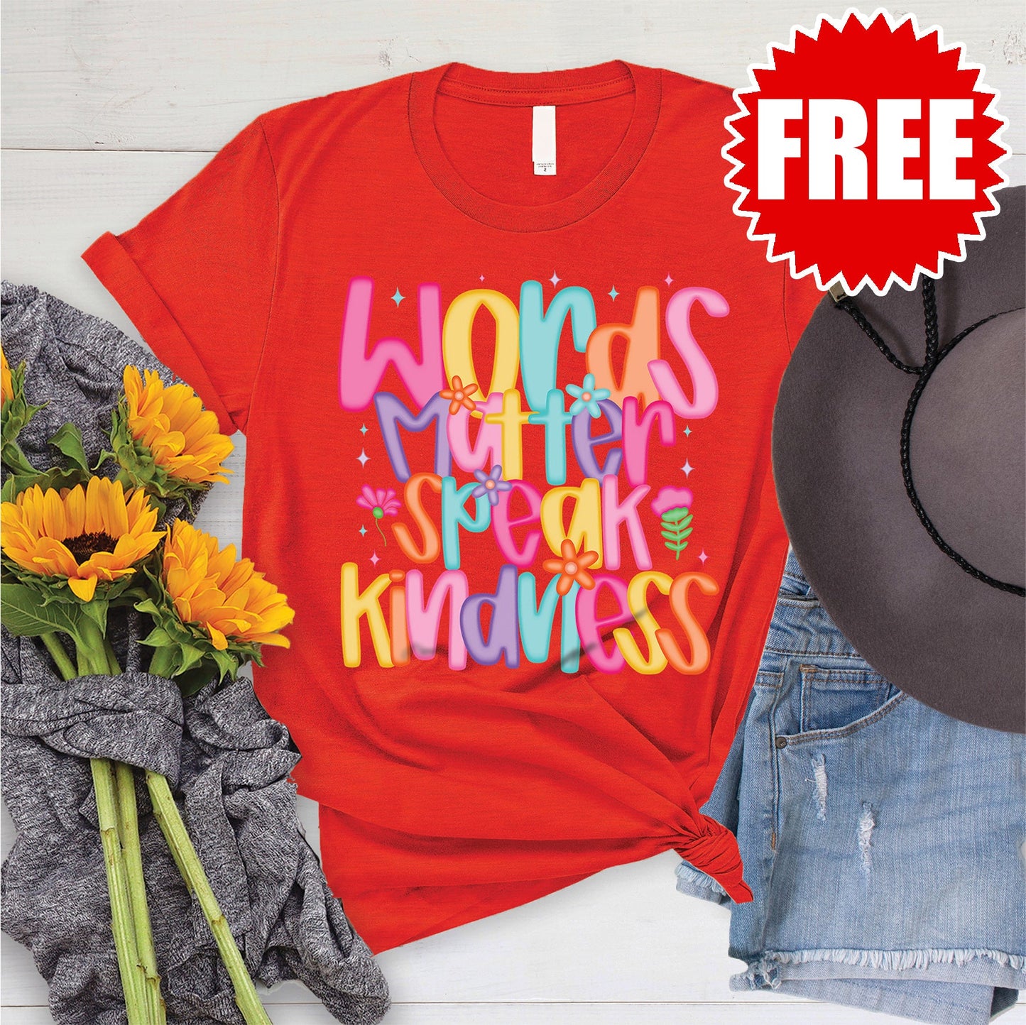 Words Matter Tee - Heather Poppy - 0