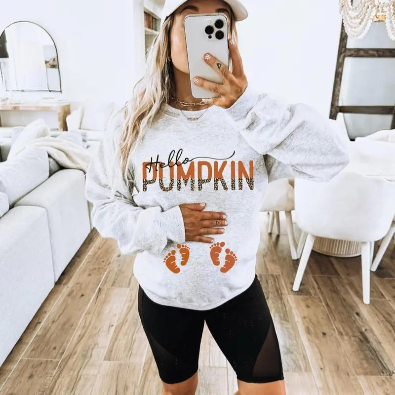 hello pumpkin pregnancy sweater - hello pumpkin pregnancy announcement sweatshirt - fall pregnancy sweaters - fall...