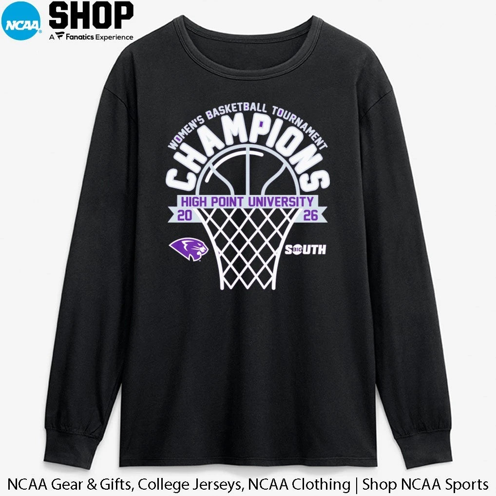 High Point Panthers 2026 Big South Women’s Basketball Tournament Champions T-Shirt