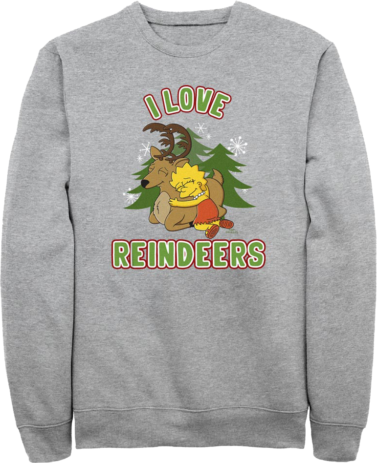 I Love Reindeers Simpsons Sweatshirt