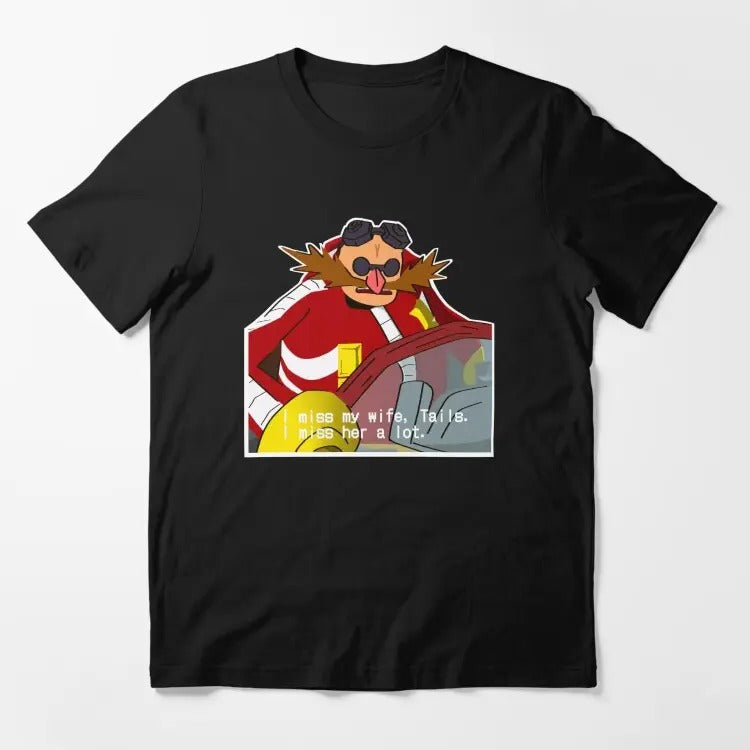 i miss my wife tails snapcube eggman Essential T-Shirt1, Funny Dumb Tee, Meme Shirt, Menswear Womenswear Streetwear,...