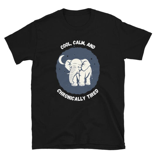 Cool Calm and Chronically Tired Soft Style T-Shirt, Funny Lazy Graphic Tee, Chronic Fatigue Shirt, Humorous Tired Shirt, Relaxation Shirt
