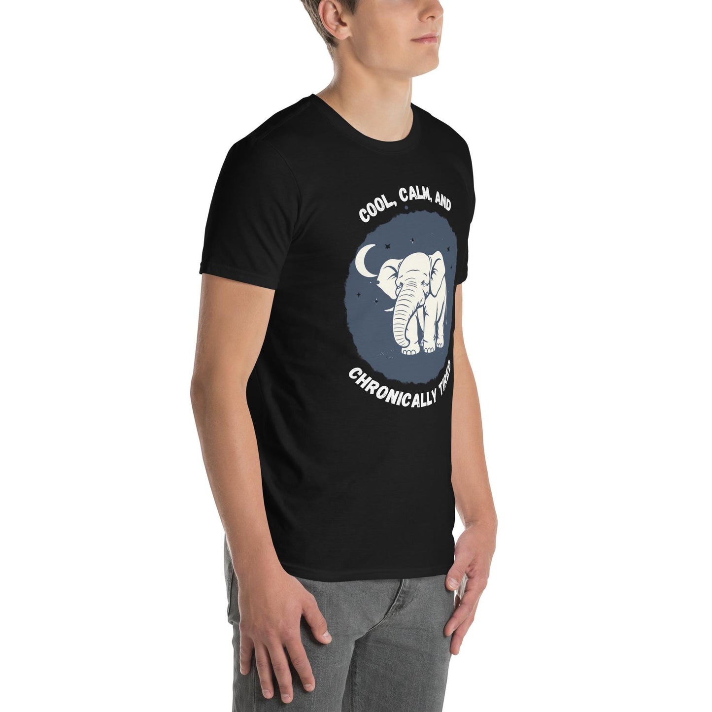 Cool Calm and Chronically Tired Soft Style T-Shirt, Funny Lazy Graphic Tee, Chronic Fatigue Shirt, Humorous Tired Shirt, Relaxation Shirt