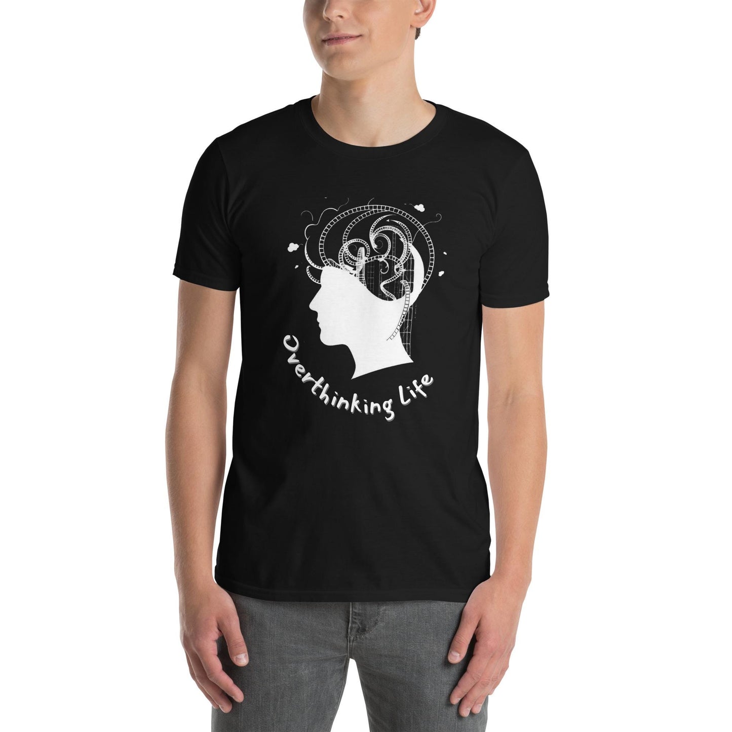 Overthinking Life Soft Style T-Shirt, Funny Overthinking Shirt, Life Struggles Tee, Humorous Graphic Tee, Stress Relief Shirt