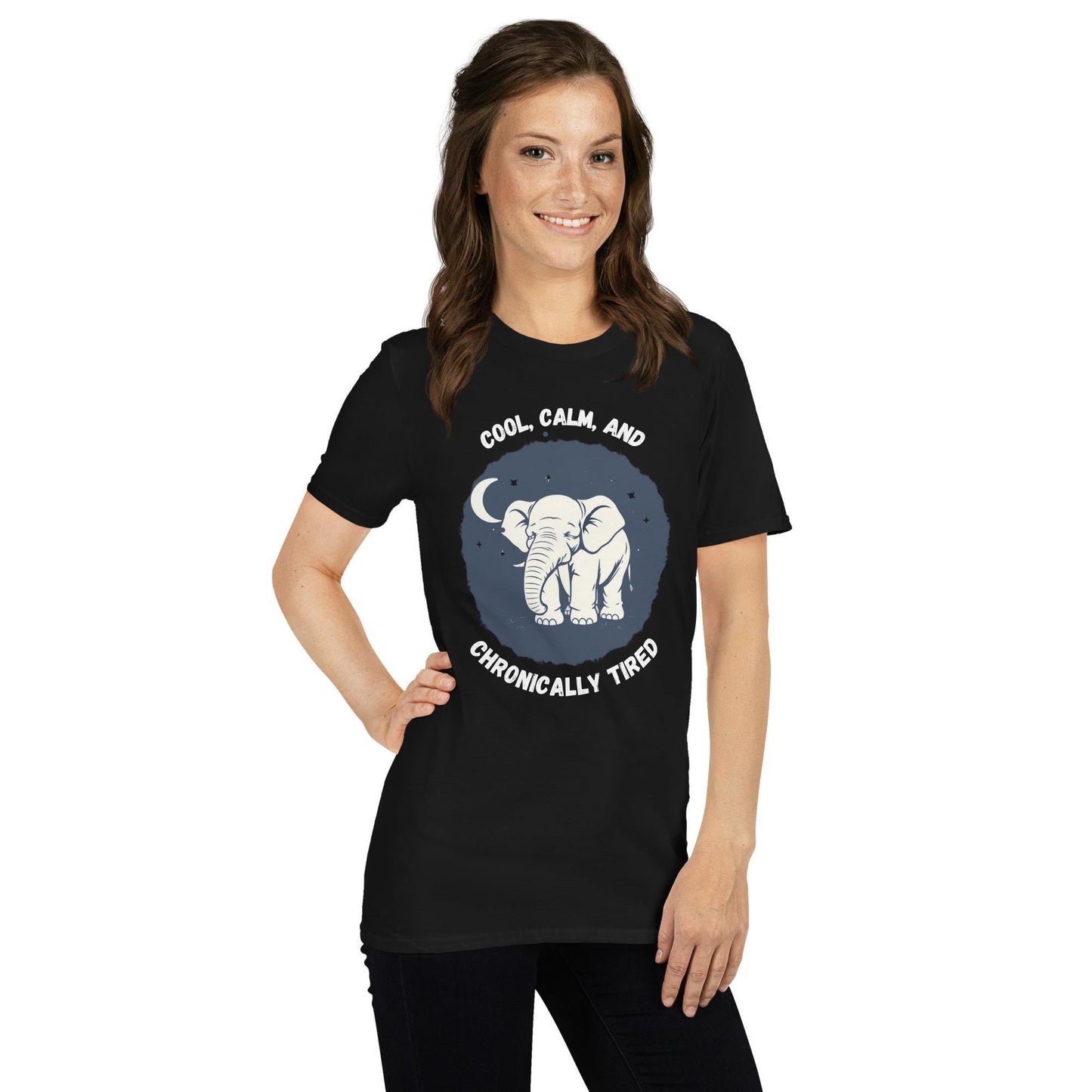 Cool Calm and Chronically Tired Soft Style T-Shirt, Funny Lazy Graphic Tee, Chronic Fatigue Shirt, Humorous Tired Shirt, Relaxation Shirt