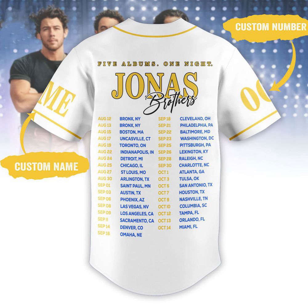 Jonas Brothers Albums Personalized Baseball Jersey, Pop Rock Band Jersey Tee, Music Merch Concert, Jonas Brothers Fan Gift - lylyprint.com