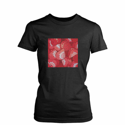 Kawaii Anime Strawberry Womens T-Shirt Tee