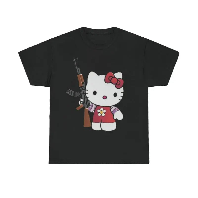 Kitty Ak47 Emo Scene Grunge Y2k Amity Affliction Tapout Kun Top Womenswear Underwear Lady Streetwear T-Shirts, Hoodie, Sweatshirt