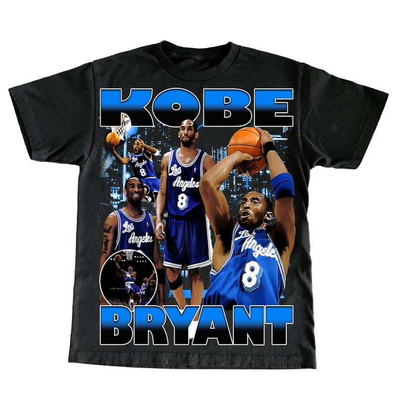 "kobe" Blue - Vintage Bootleg Tee Graphic Unisex T-Shirt Menswear Top Hoodie, Sweatshirt | HypeCrazeTee.com