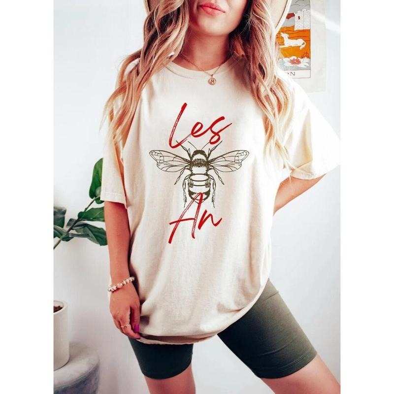 les bee an shirt | lesbian shirt | boho cottagecore lesbian | subtle lesbian | femme lesbian | butch lesbian | wlw...