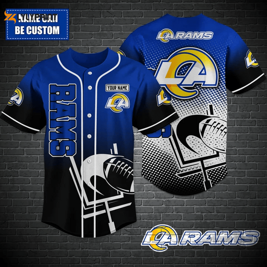 Los Angeles Rams Personalized Baseball Jersey BJ0191 - lylyprint.com