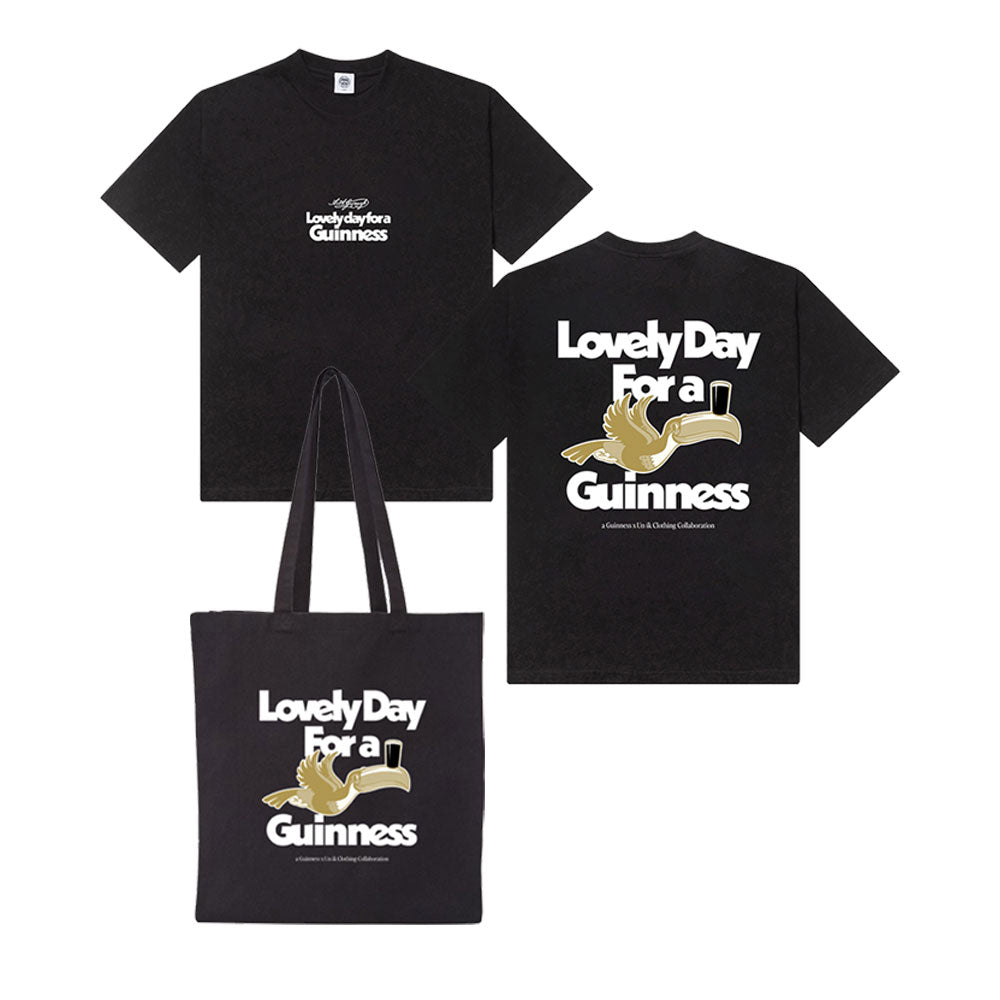 Guinness x UN:IK 'Lovely Day' Tee & Tote Bag Bundle - Black