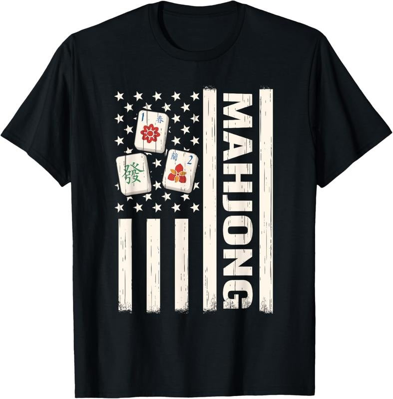 mah-jongg US Flag 4th of July mahjong american men T-Shirt Hoodie, Sweatshirt | HypeCrazeTee.com