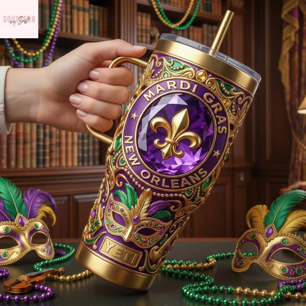 Mardi Gras New Orleans Tumbler