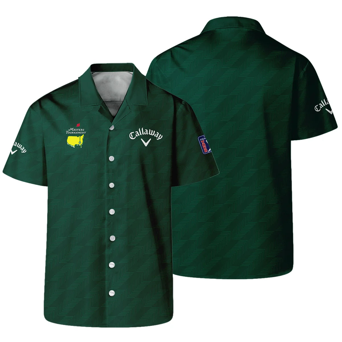 Masters Tournament Callaway Star Dark Green Pattern Hawaiian Shirt Style Classic Oversized Hawaiian Shirt