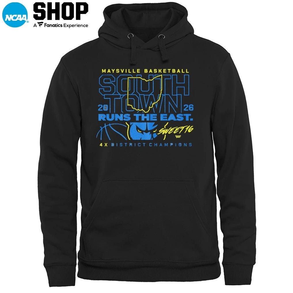 Maysville Basketball South Town 2026 Runs The East 4x District Champions T-Shirt