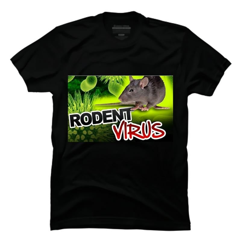 men's  tees men's Gifts Crew Neck T-Shirt trendy t-shirts men's t shirts  tees, Patterned Print Rodent Virus Alert:...