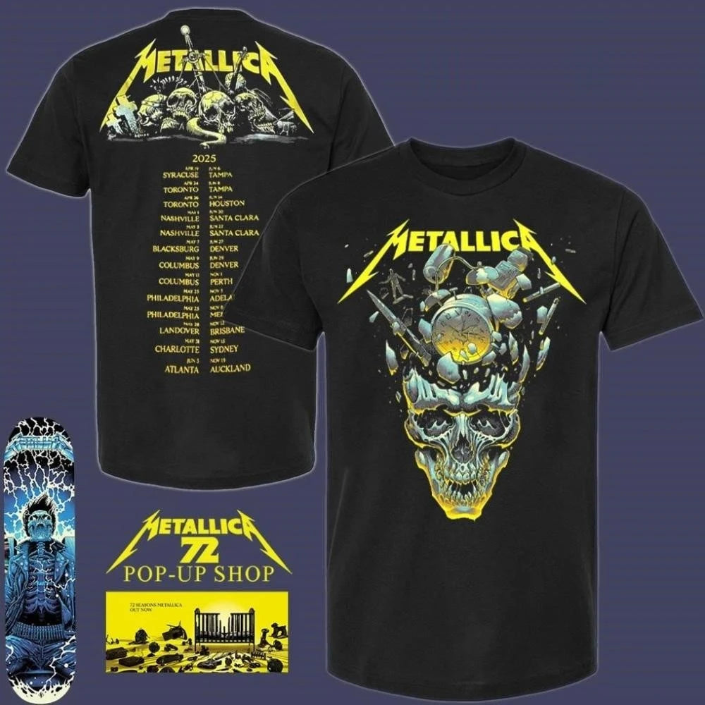 Metallica M72 World Tour 2025 Merch Tour Dates Shattered Skull Two Sided T-Shirt