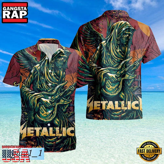 Metallica Stade De France M72 World Tour Short Sleeve Hawaiian Shirt - Gangstarap80S