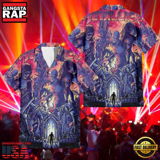 Metallica The Unforgiven Summer Tour Short Sleeve Hawaiian Shirt - Gangstarap80S