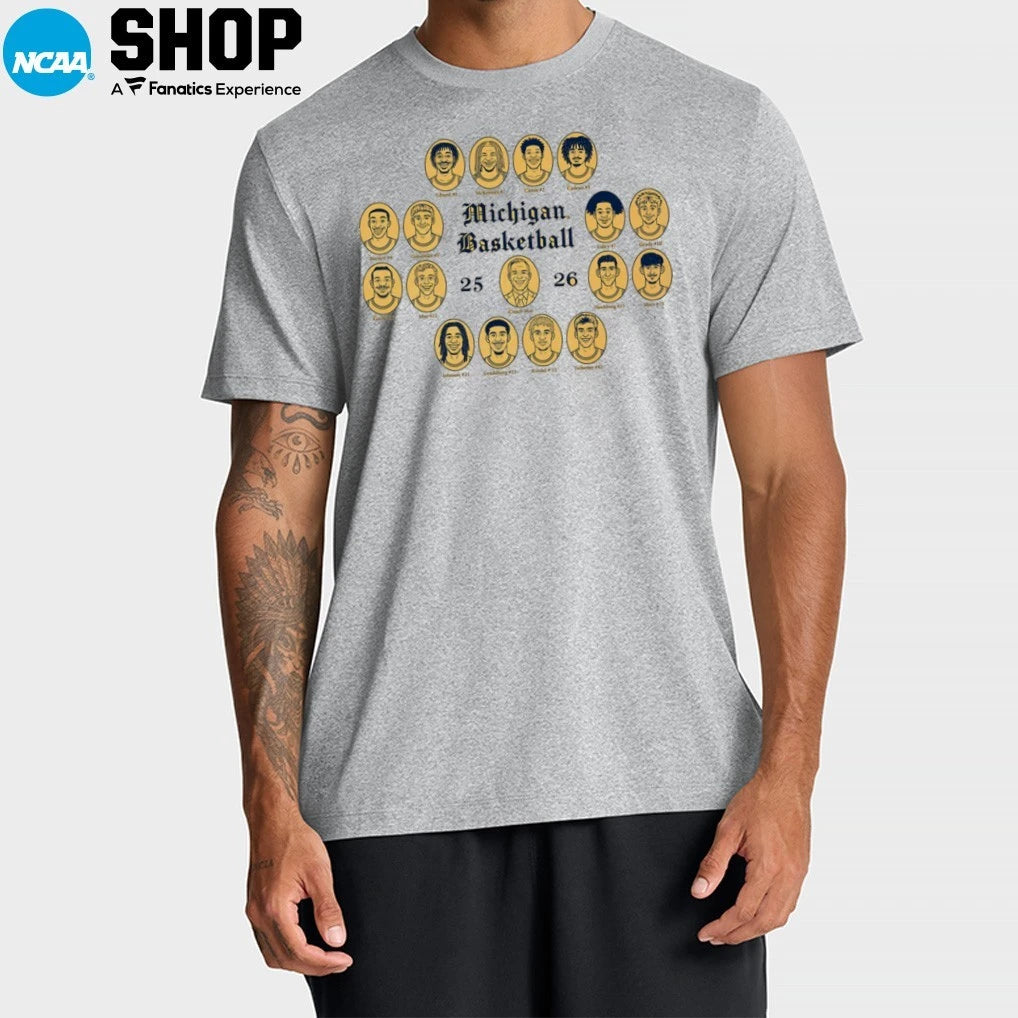 Michigan Wolverines 2025-2026 Men’s Basketball Team T-Shirt