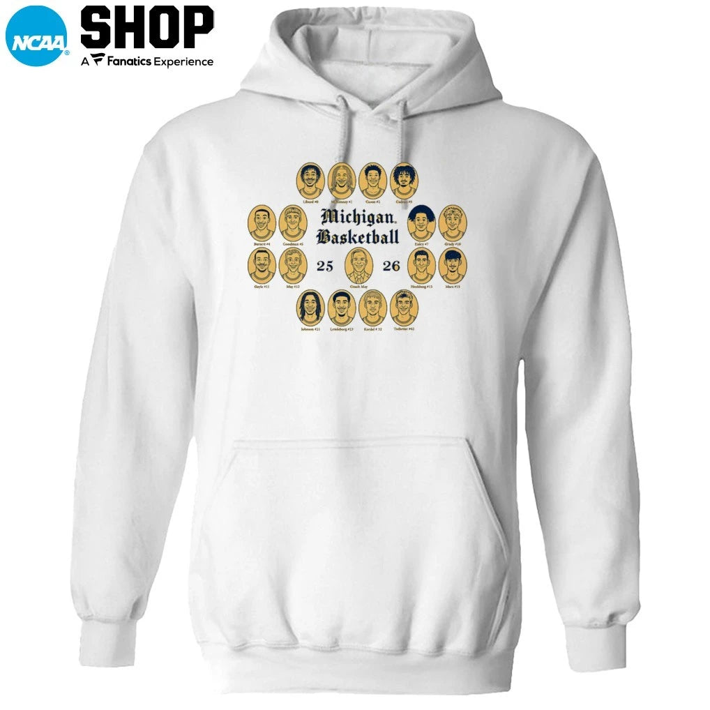 Michigan Wolverines 2025-2026 Men’s Basketball Team T-Shirt