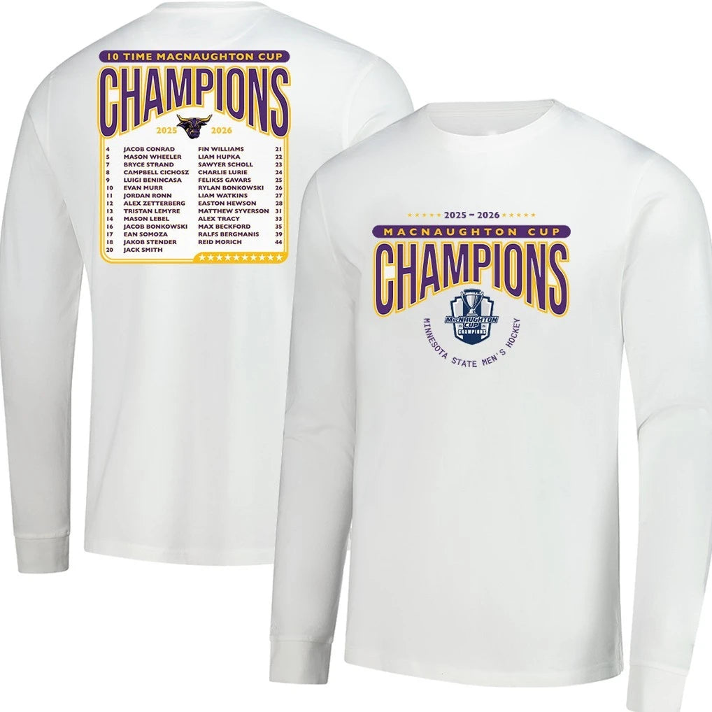Minnesota State Men’s Hockey 2025-2026 Macnaughton Cup Champions T- Shirt