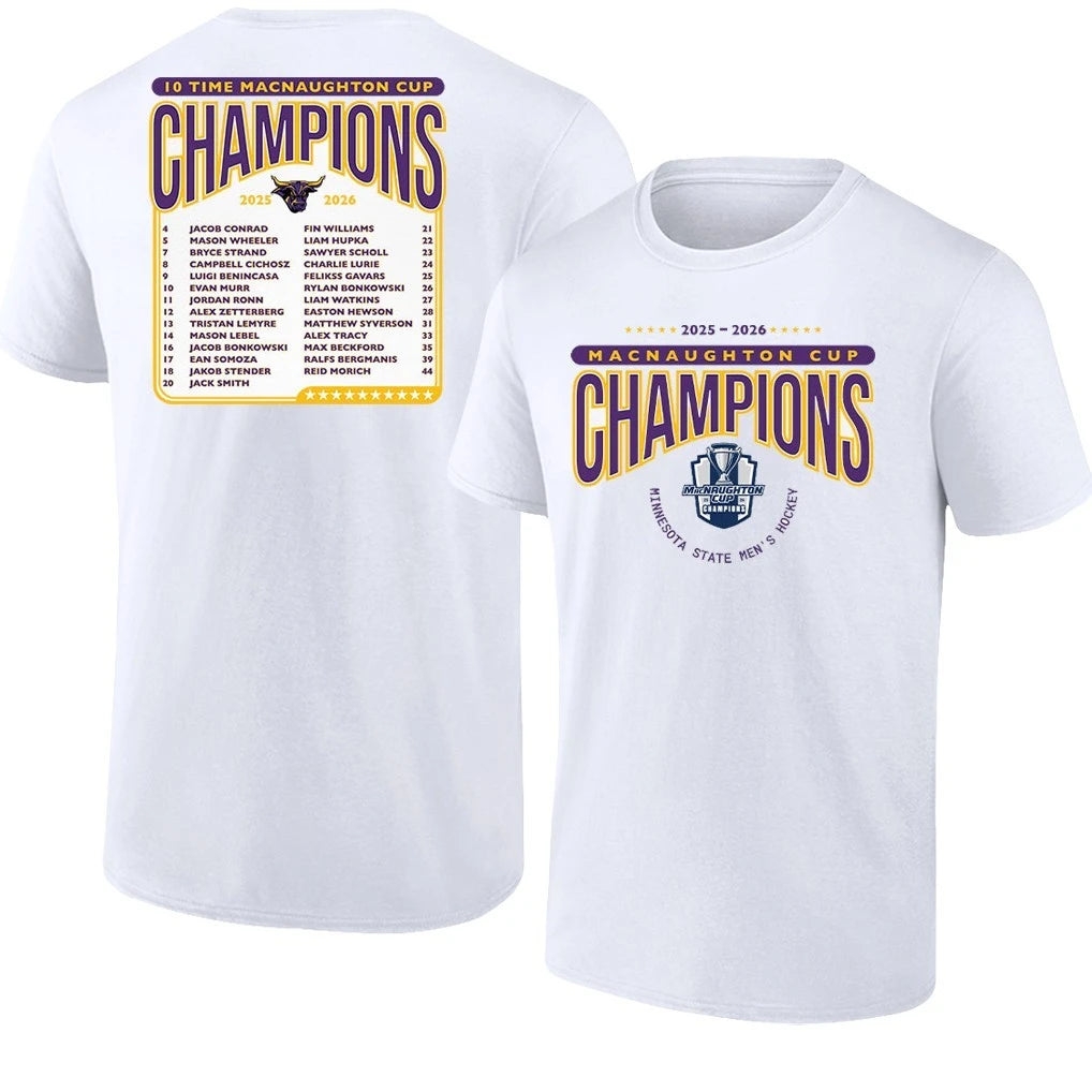 Minnesota State Men’s Hockey 2025-2026 Macnaughton Cup Champions T- Shirt