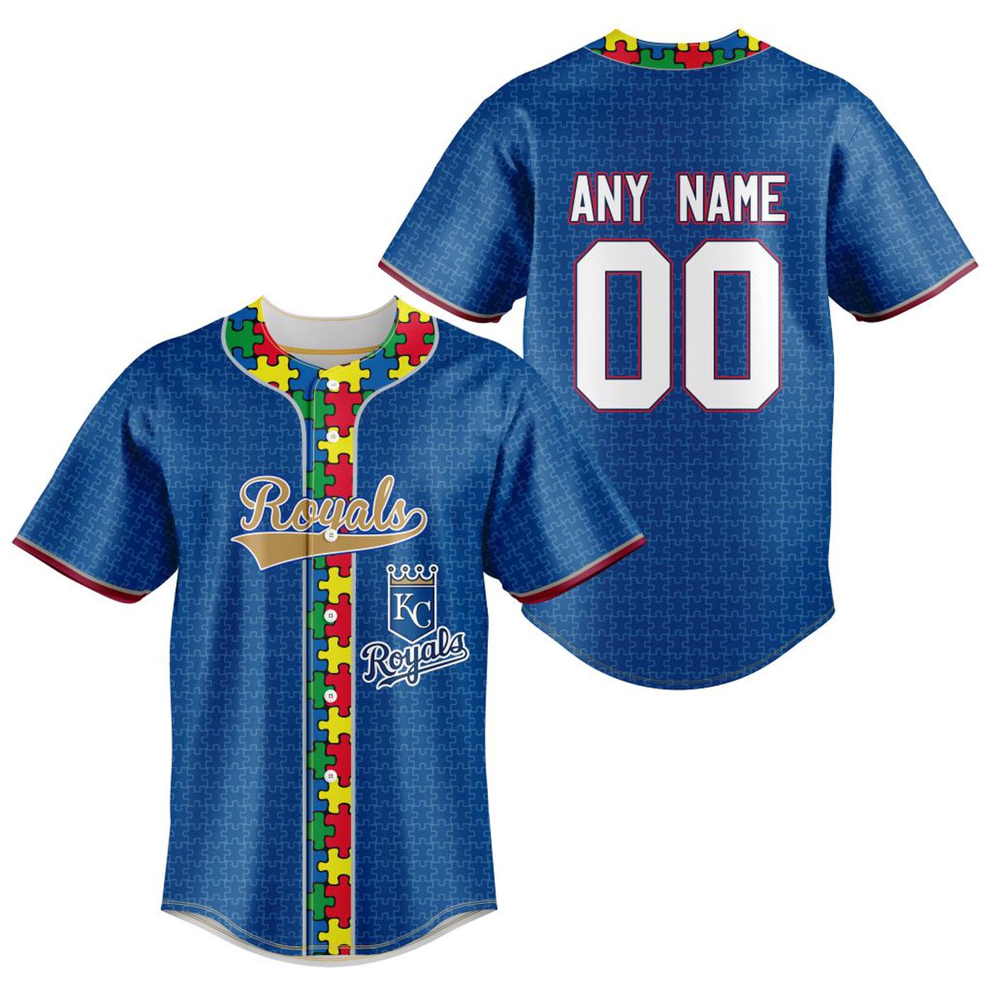 MLB Kansas City Royals Specialized Baseball Jersey Fearless Aganst Autism Gift for Men Women - Bafud