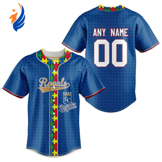 MLB Kansas City Royals Specialized Baseball Jersey Fearless Aganst Autism Gift for Men Women - Bafud