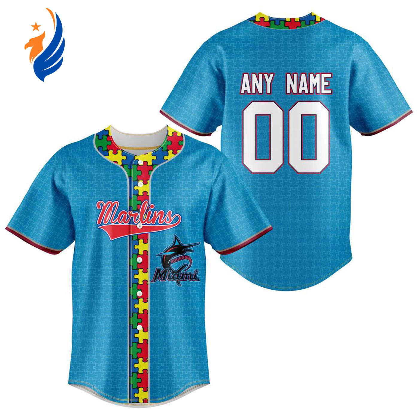 MLB Miami Marlins Specialized Baseball Jersey Fearless Aganst Autism Gift for Men Women - Bafud