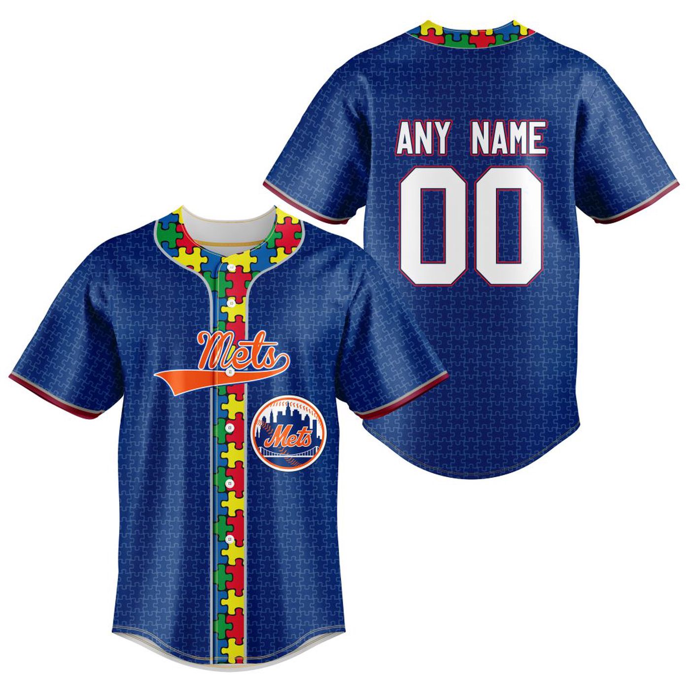 MLB New York Mets Specialized Baseball Jersey Fearless Aganst Autism Gift for Men Women - Bafud