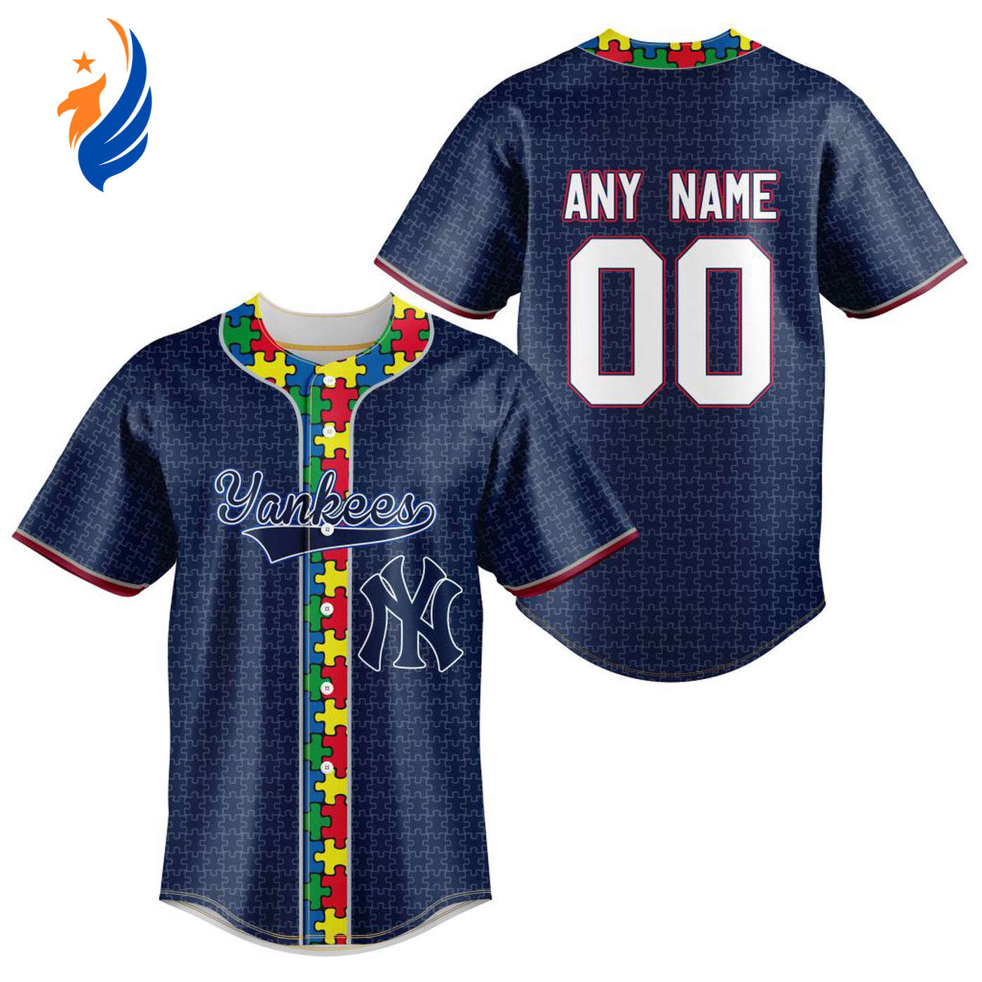 MLB NewYork Yankees Specialized Baseball Jersey Fearless Aganst Autism Gift for Men Women - Bafud