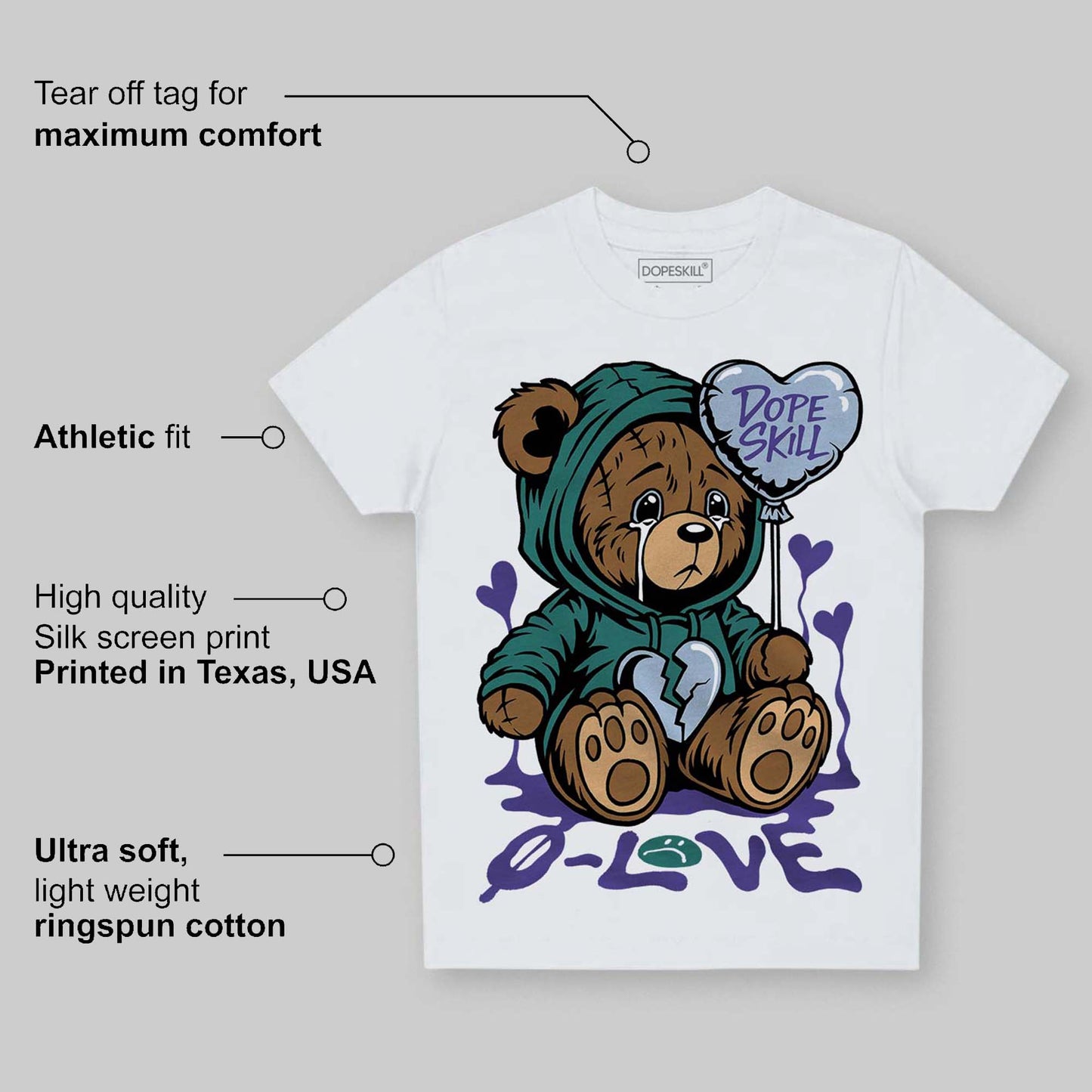 Grape 5s DopeSkill Toddler Kids T-shirt Broken Bear Graphic