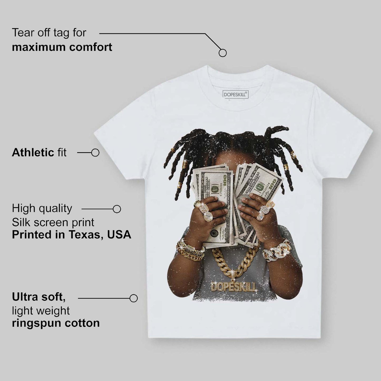 Grey Collection DopeSkill Toddler Kids T-shirt Rich Youth Graphic