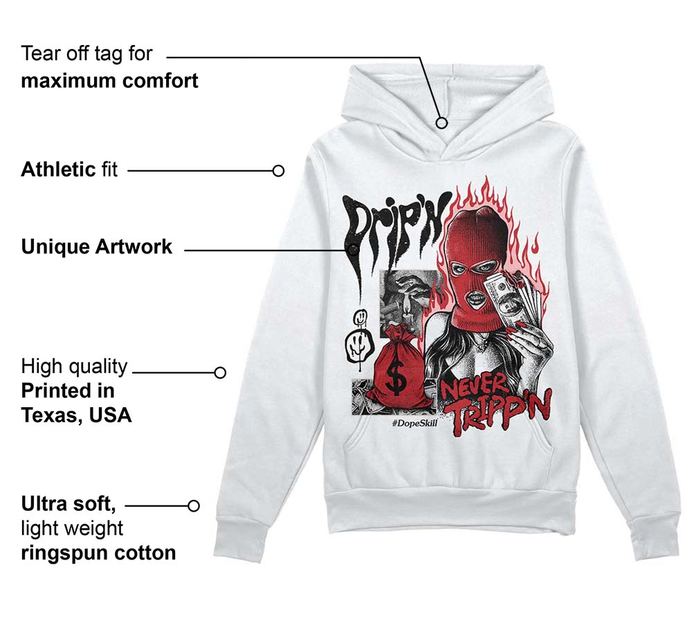 Red Taxi 12s DopeSkill Hoodie Sweatshirt Drip'n Never Tripp'n Graphic