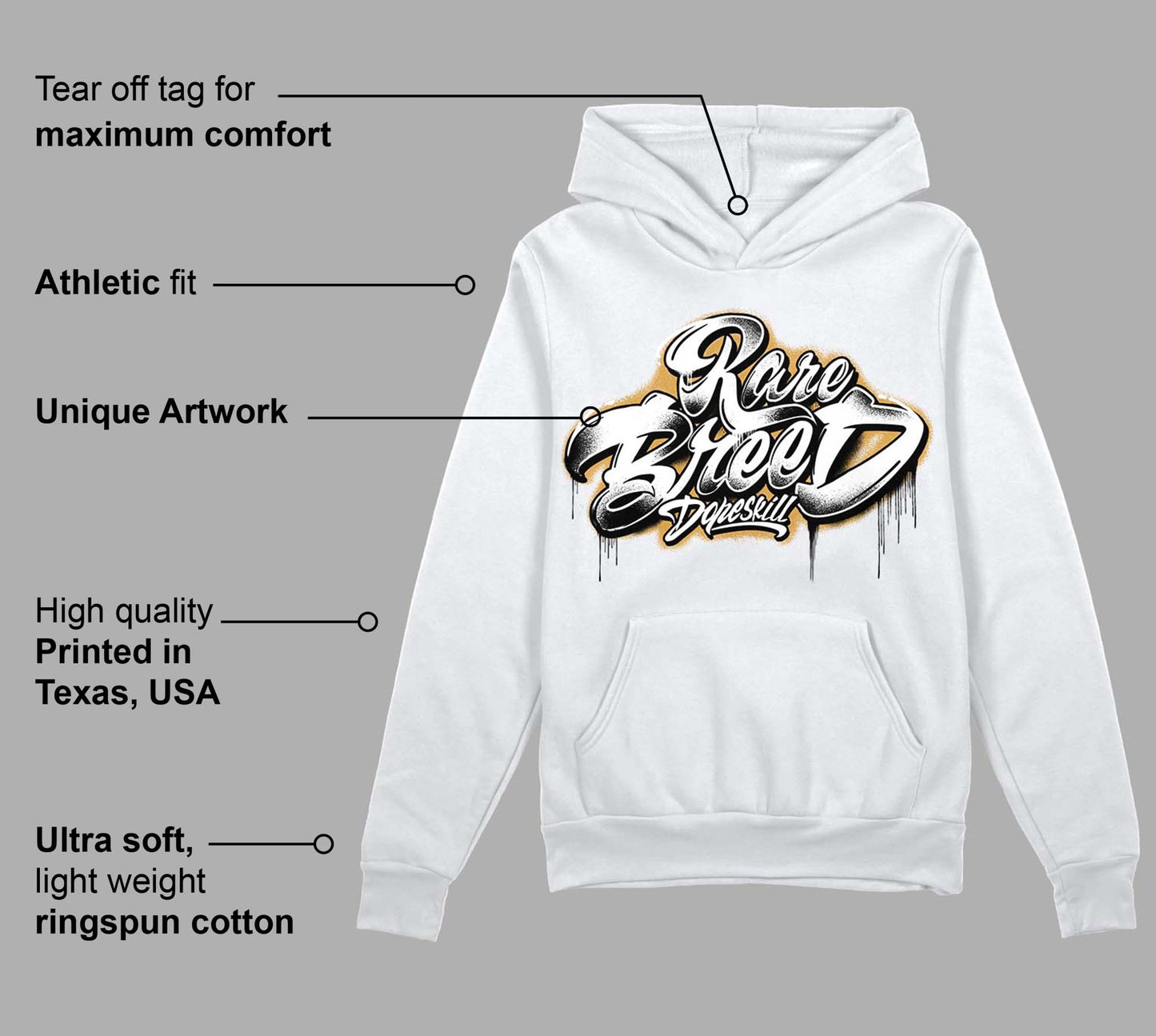 Gratitude 11s DopeSkill Hoodie Sweatshirt Rare Breed Type Graphic