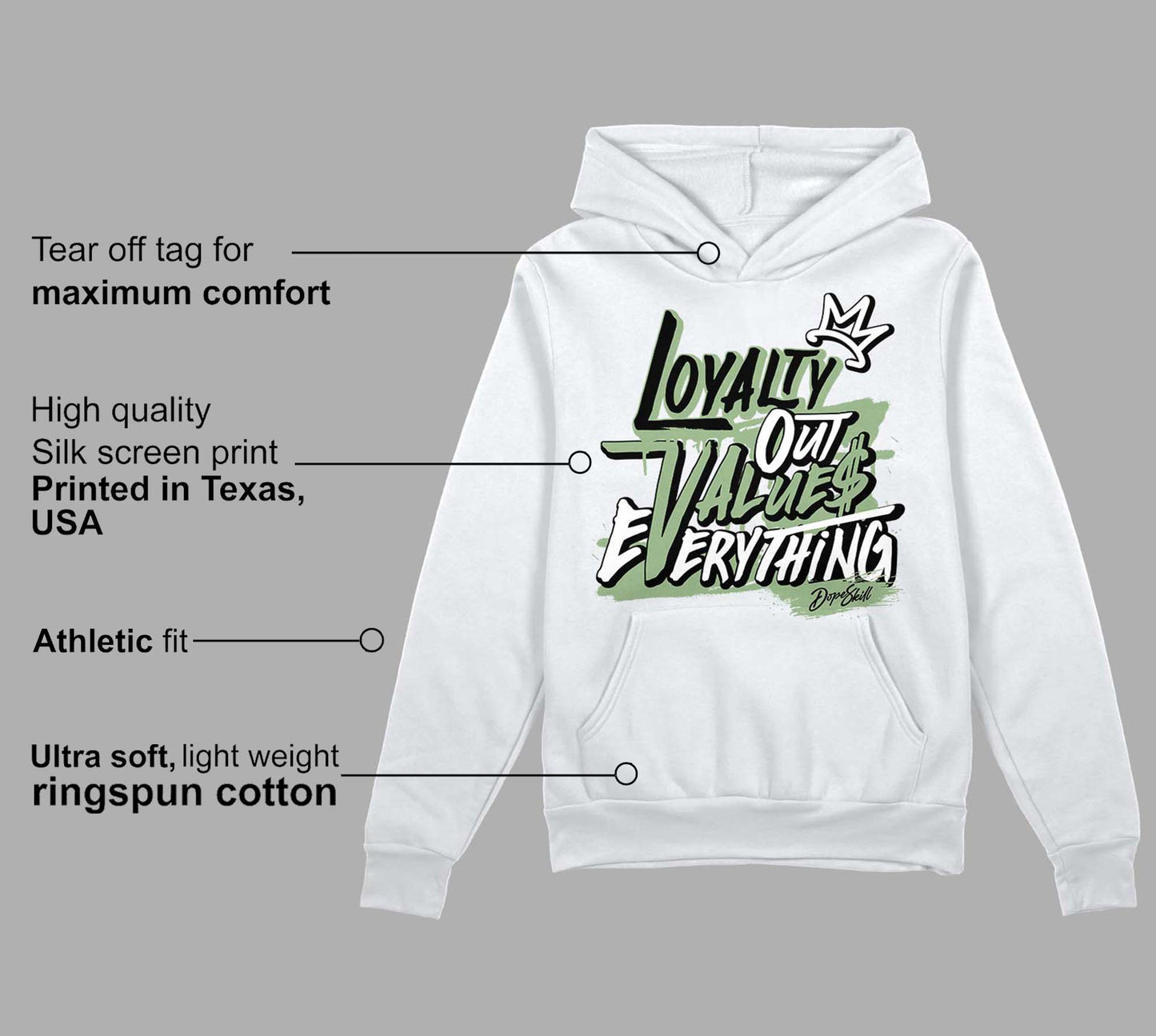 Seafoam 4s DopeSkill Hoodie Sweatshirt LOVE Graphic