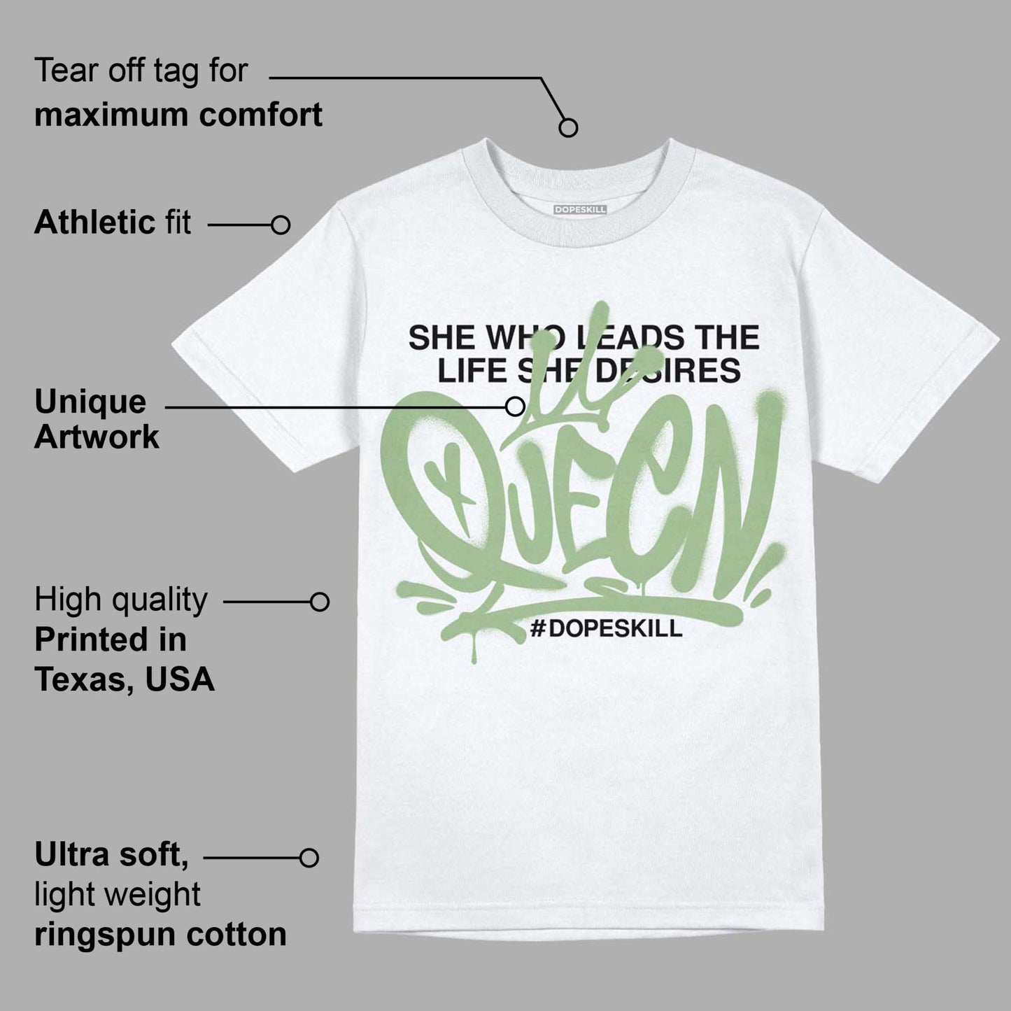 Seafoam 4s DopeSkill T-Shirt Queen Graphic