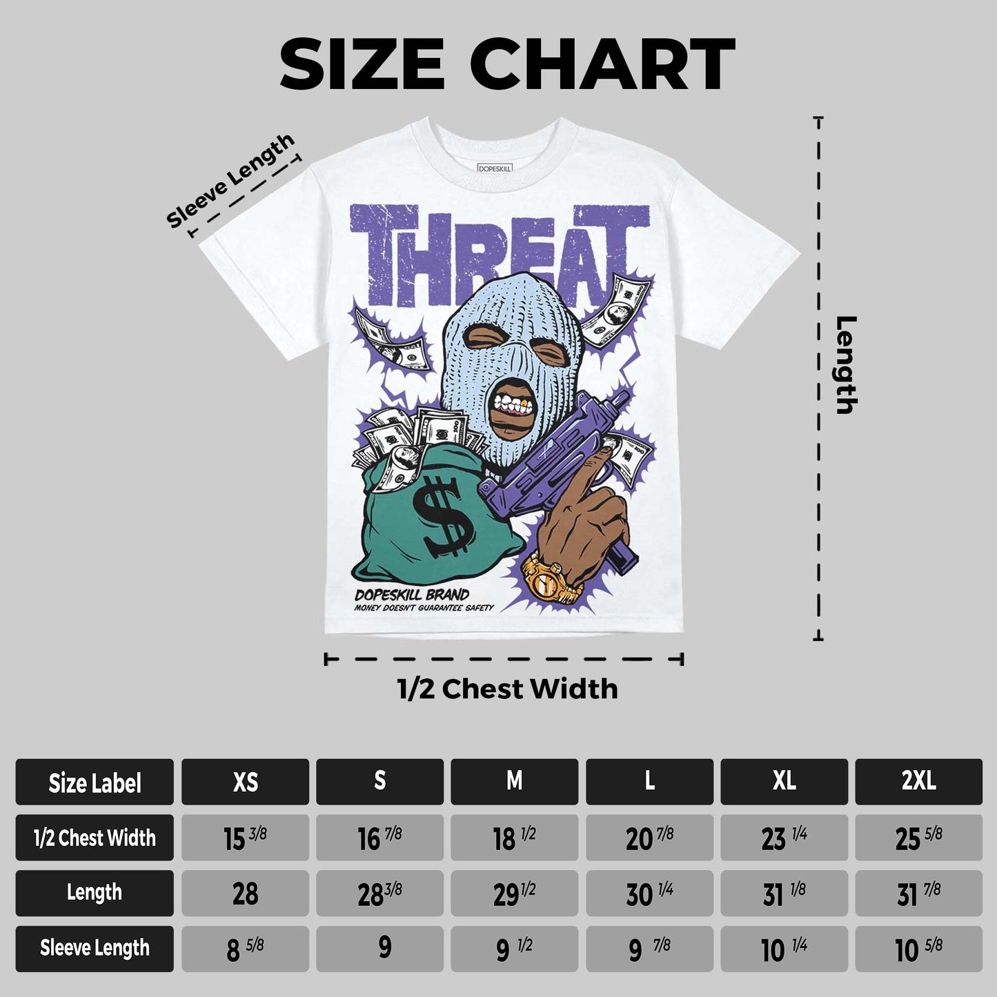 Grape 5s DopeSkill Oversize Print T-Shirt Under Threat Graphic