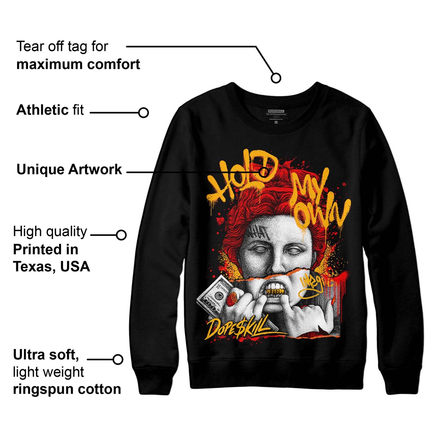 Red Collection DopeSkill Sweatshirt Hold My Own Graphic
