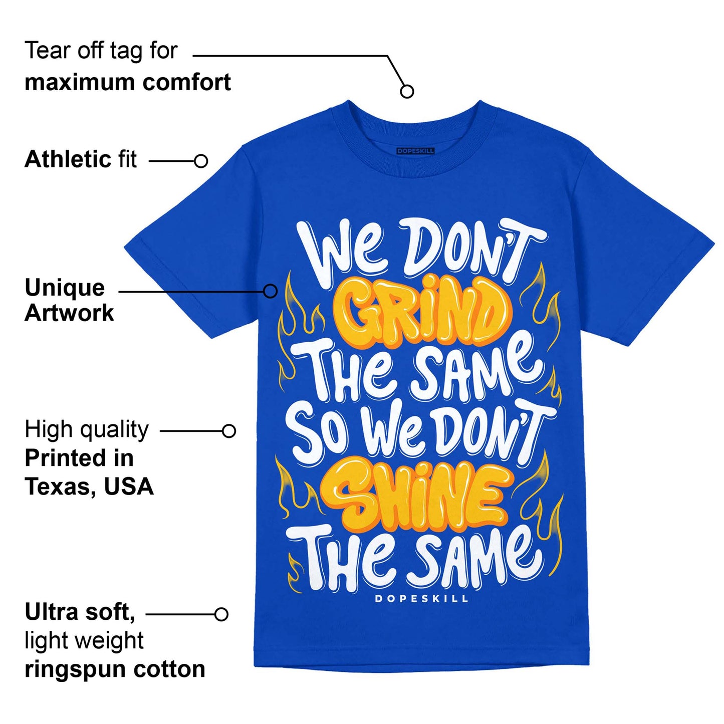Royal Blue Collection DopeSkill Royal Blue T-shirt Grind Shine Graphic