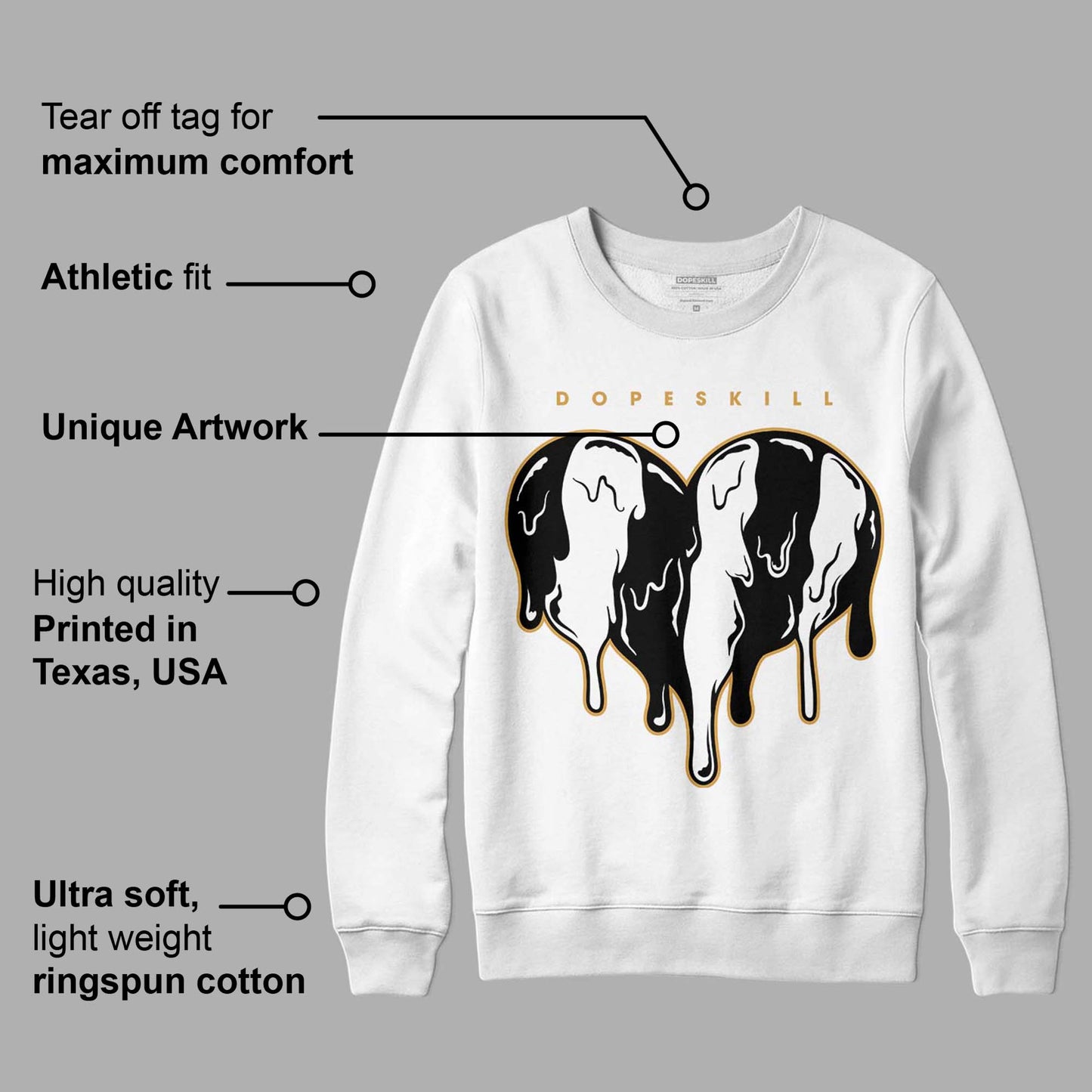 Gratitude 11s DopeSkill Sweatshirt Slime Drip Heart Graphic