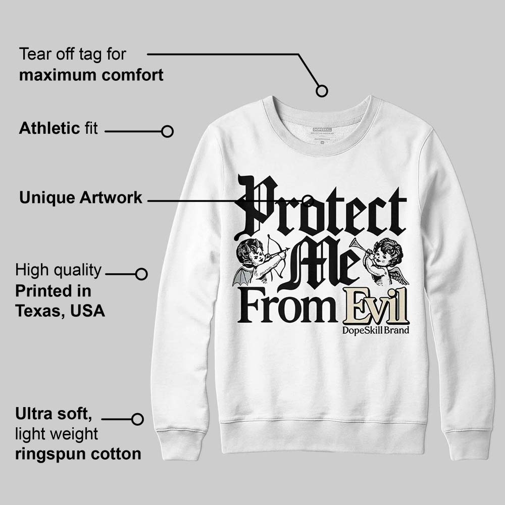 Reverse Metallic 5s DopeSkill Sweatshirt Protect Me From Evil Graphic